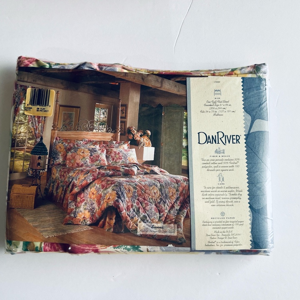 Dan River Full Size Hat Sheet Siena  New in Bag Made in USA